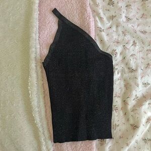 shimmery asymmetrical top